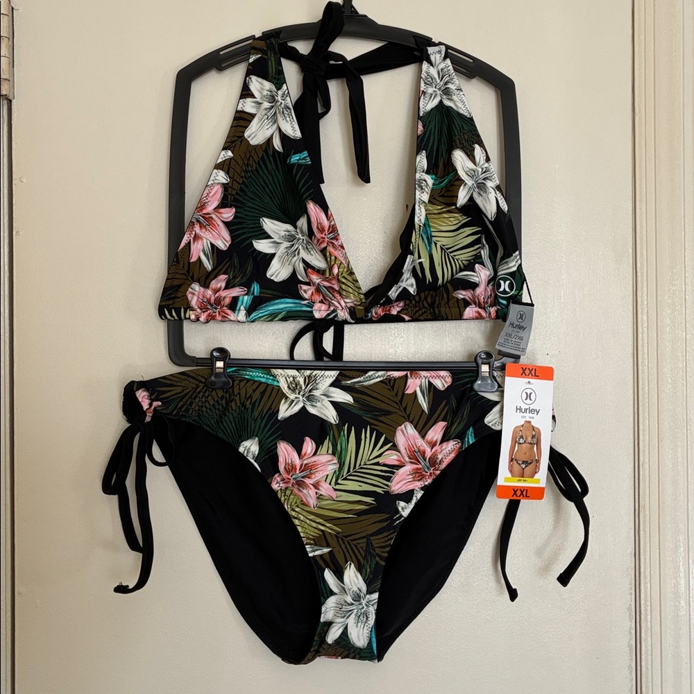 Hurley - FLORAL REVERSIBLE BIKINI SET (wear 4 ways)